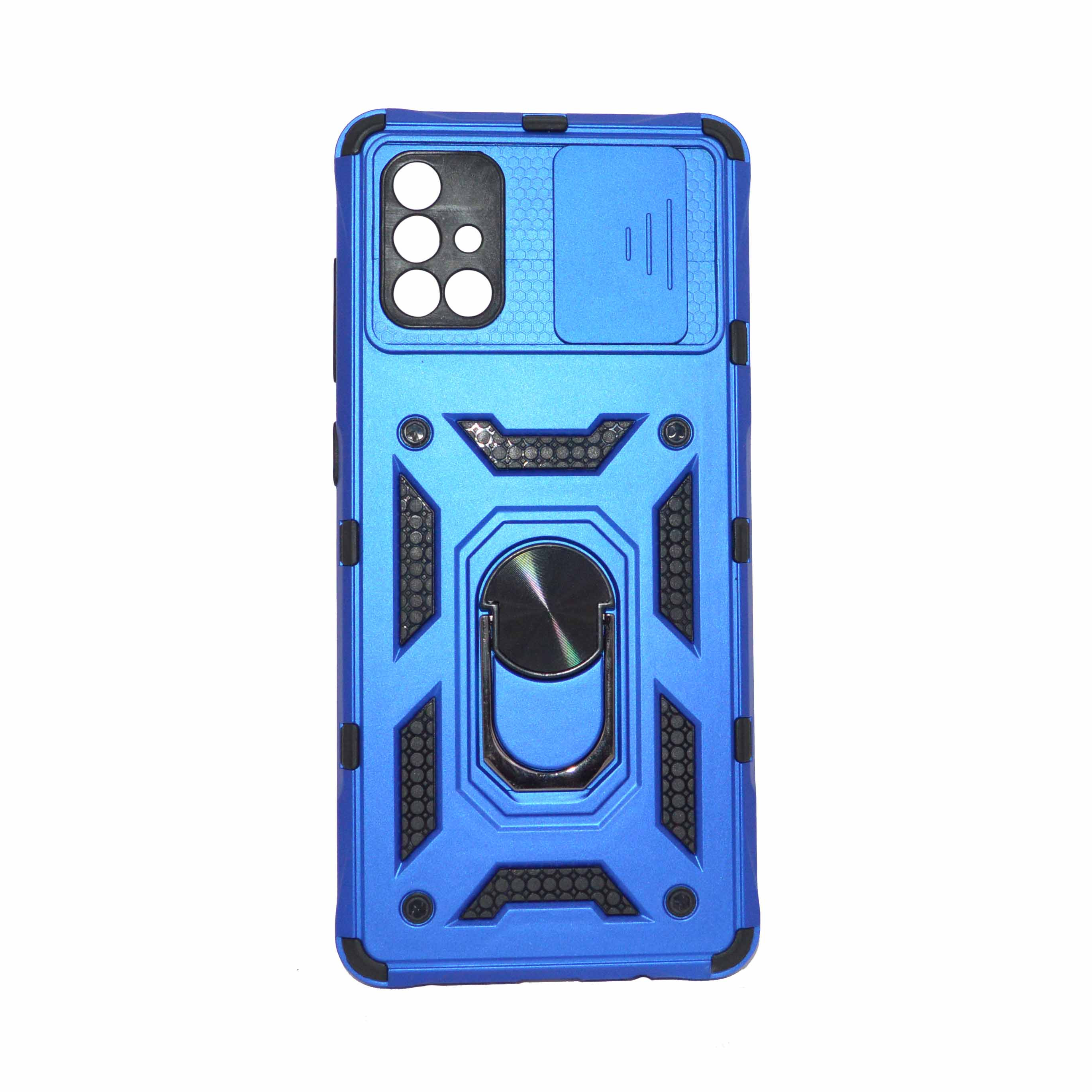 SAMSUNG   A71 4G Light Blue Armor Cover Military Grade Protection Built-in Kickstand Car Holder Mobile Phone Case